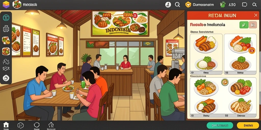 Tampilan karakter yang menarik dan berwarna-warni.